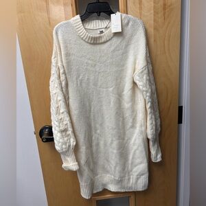 a new day Cream Cable Knit Sweater Medium NWT